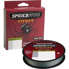 Spiderwire Stealth Superline Trenzada - Alta resistencia y bajo visibilidad para pesca en aguas claras - Verde musgo - Ver 1