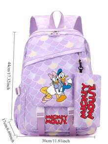 Disney Cute Cartoon Mickey Minnie Three Sets Of Student Schoolbag Large-Capacity Shoulders Backpack Business Travel Portable - Multicolor - View 2