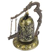 YQQ YOUTHINK Pez de Bronce Golpea el Reloj del Dragón Campana de Bloqueo de Dragón de Bronce Tallada Pequeña Vintage Adornos Coleccionables para Artes y Manualidades Decoración de Escritorio1234 - Bronce - Ver 3