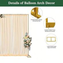 Khung vòm bóng bay 2m kèm đế, bộ khung vòm cưới bằng kim loại màu vàng, dùng cho lễ cưới, trang trí cột hoa bóng bay, phông nền khung vòm hoa sân vườn, thích hợp cho tiệc sinh nhật, tiệc mừng em bé, trang trí lễ tốt nghiệp, quà tặng tốt nghiệp, tiệc độc thân. - Nhiều màu - Xem 9