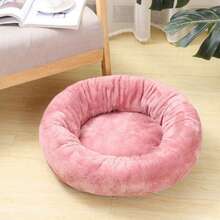 La Cama Para Perros y Gatos Es Cálida En Invierno y Adecuada Para Las Cuatro Estaciones. La Cama Redonda Es De Color Rosa - Rosa - Ver 2