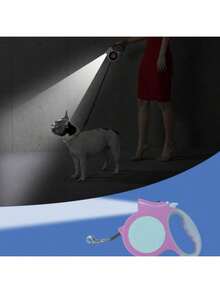 1pc LED Light Outdoor Retractable Dog Leash, Suitable For Dogs Up To 35KG - Multicolor - View 4