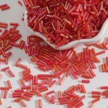 700颗玻璃管珠，14种颜色，2x7mm玻璃管珠，透明管状米珠，管状隔珠，适用于耳环、手链、项链和其他珠宝DIY工艺品。 - 2x7mm-700pcs - 查看 17