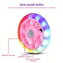 Regalo Navideño Niños  Patinete 3 Ruedas Ruedas Luminosas Vibrantes Equilibrado Ambiente Festivo Navideño Juguete Exclusivo - Rosa - Ver 7
