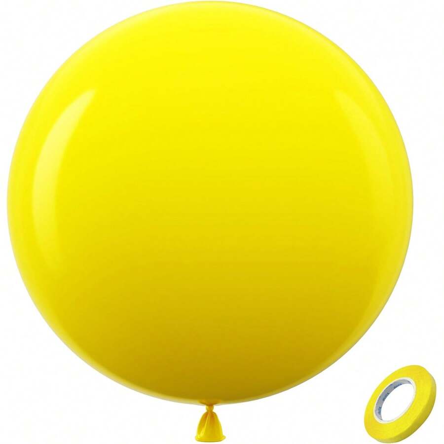 Bóng bay màu vàng kích thước 36 inch (khoảng 91,4 cm), 2/4/6/8/10 quả, bóng bay cao su dày, màu vàng mờ, bơm khí heli, thích hợp cho cô dâu, tiệc tùng, sinh nhật, trang trí chủ đề hoa hướng dương. - Màu vàng - Xem 1
