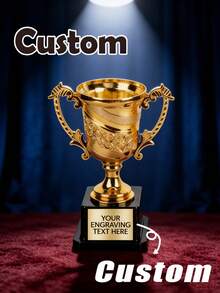 Customizable Gold Trophy - Personalized Award Medal Trophy, Gold Trophy, Sports Trophy, Sports Gift, Customized Trophy, Suitable For Award Ceremonies, Competitions, Offices, Schools And Other Occasions