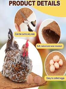 Coconut Fiber Pad For | Easy To Clean Poultry & Pet Nest, Ideal Filler For Chicken Nesting Box