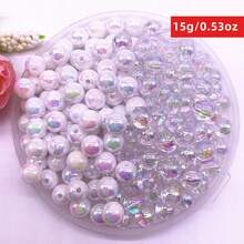 Yiwu Qiyou Accessories Co., LTD 1 Gói Hạt Acrylic Holographic Thời Trang 4/6/8/10/12mm, Thích Hợp Cho Phụ Nữ Tự Làm Trang Sức - trắng - Xem 3