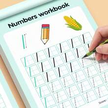 1本（48页，不足100页）趣味儿童数字书写练习册，适合3-6岁学前班和幼儿园儿童，可用于书写课程、学习数学练习、数字0-10描红练习、书法练习、数字描红练习，是学前早期教育启蒙读写训练的理想选择，也是一份圣诞礼物。 - 彩色 - 查看 6