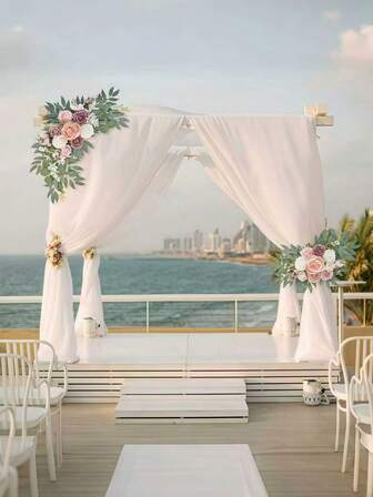 Artificial Flower Arch - Pink & White Artificial Flower Ceremonial Welcome Arch, Ideal For Weddings, Birthday Celebrations And Graduation Ceremonies. Perfect For Wedding Arches, Event Decor And Home Decoration.