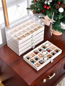 5-Layer 54-Grid Acrylic Jewelry Box, Transparent Jewelry Storage Box, Velvet Drawer Jewelry Box, 54-Grid Large Capacity Jewelry Box, Suitable For Home And Travel, Fade-Resistant Soft Pad Drawer Design, Ladies Accessory Display Box, Jewelry Box With Multiple Drawers - 54 Grid 5 Layers Acrylic - View 4