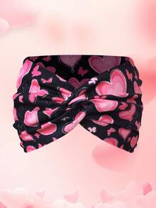 Băng đô bản rộng in hình hoa hồng và trái tim dành cho nữ, thích hợp làm quà tặng ngày Valentine (1 cái/3 cái/5 cái), phụ kiện tóc thời trang đa năng. - Nhiều màu - Xem 16