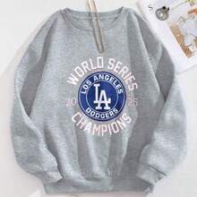 Los Angeles Dodgers World Series Champions Unisex Sweatshirt-2 (2) - Xám - Xem 3