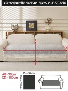 1件装奢华雪尼尔沙发垫套，现代简约时尚防尘防滑沙发座垫，可水洗，适用于卧室、办公室、客厅组合空间，L型沙发及1/2/3/4座沙发，四季皆宜 - 淺灰色 - 查看 17