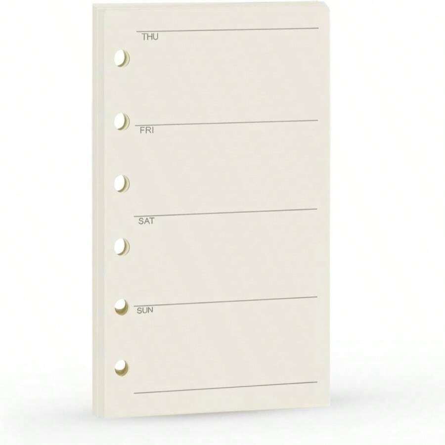 A7 Planner Refill, A7 Agenda Refill For Filofax,6 Hole/100gsm,4.84 X 3.23'', Harphia(Weekly Plan) - ColorN - View 1