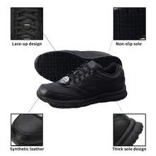 Skechers WORK 男士系列休闲鞋，软底系带男士商务工作鞋，适合通勤，77156-BLK - 黑色 - View 6