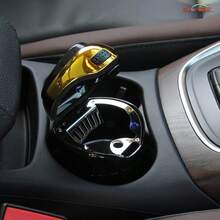 Cenicero portatil para coche con encendedor y luz LED azul tapa desmontable diseño clasico rojo - Rojoclásico - Ver 6