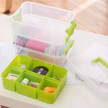 四层可堆叠透明塑料收纳盒，带盖，超强收纳功能，多隔层设计，适用于家庭、办公室和旅行——多功能收纳盒，可用于存放积木、手工用品、发饰、珠宝、小零件、精品店备货和季节性礼品展示。透明设计，方便查看盒内物品。轻巧便携，节省空间，适用于宿舍、衣橱、化妆品收纳、书桌使用、春季装饰收纳、母亲节礼物准备和返校季收纳。 - 彩色 - 查看 6