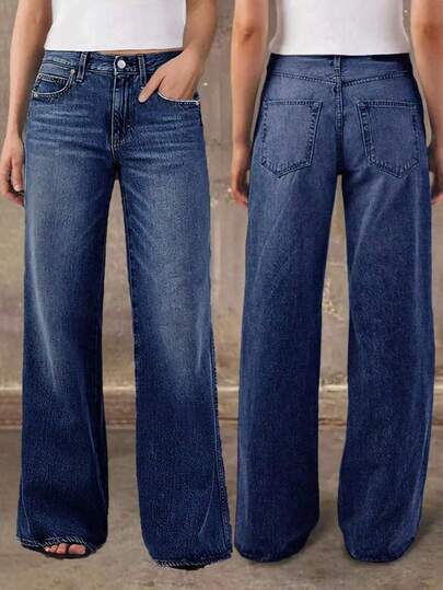 New Fashion Women Straight Leg Jeans, Comfortable Stretch, High Quality, Stylish Casual Wear