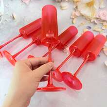 1/2/6/12/24 只装水晶香槟杯，透明/粉色/蓝色，5.5 盎司，不易碎塑料高脚杯，可重复使用，现代优雅，适用于婚礼、派对、圣诞节、生日、万圣节、感恩节等场合。 - 黑色 - 查看 2