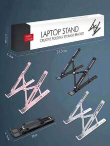 Soporte para portátil, de horquilla única plegable y altura ajustable, almohadilla de refrigeración para escritorio, soporte portátil para tableta, adecuado para todos los portátiles, material ABS con 10 niveles de ajuste, caja de almacenamiento para escritorio, accesorio de espacio de trabajo, diseño plegable, soporte compacto, base de alta calidad, soporte para tableta, estudiantes, trabajadores de oficina - Multicolor - Ver 10