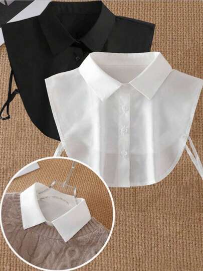 1pc Detachable Collar, Unisex Business Casual Versatile Sleeveless Fake Collar