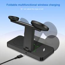 Foldable 4-In-1 Magnetic Wireless Charging Station, Compatible With IPhone 17/Air/16/15/14/13/12 Pro Max/Plus, Compatible With Galaxy Ultra/11/10/9/8/7/6/5/SE/4/3/2, Compatible With Apple Watch Pro/Pro 2/4/3/2 - Multicolor - View 5