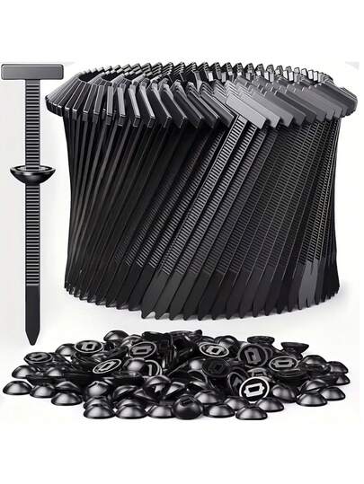 Bridas de plástico autoblocantes de alta resistencia, con cabeza de bloqueo de plástico negro - Resistentes a los rayos UV, mecanismo de bloqueo de nailon de alta resistencia, clips de organización y sujeción de uso múltiple - Bridas de cable de nailon, hebillas de liberación rápida de plástico versátiles, adecuadas para reparación automotriz, cableado eléctrico - Duraderas, confiables, fáciles de usar, accesorios de reparación automotriz (compatibles con automóviles, camiones, SUV), agarre con textura a rayas, mecanismo de bloqueo
