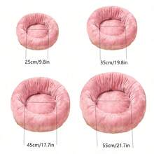 La Cama Para Perros y Gatos Es Cálida En Invierno y Adecuada Para Las Cuatro Estaciones. La Cama Redonda Es De Color Rosa - Rosa - Ver 4
