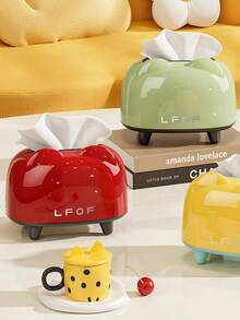 1pc Luxury Paper Towel Box, Vintage Desktop Tissue Holder, Multi-Functional For Living Room, Vanity - Multicolor - View 3