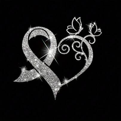 1/2/3片装优雅镂空心形花卉图案贴纸，适用于DIY手工艺品、服装、包包、枕头等 - 可水洗，情人节、婚礼、派对装饰 - 适合初学者和专家，蝴蝶礼品、礼品包装，效果精美，高品质贴纸，活动装饰、派对装饰、贴纸，手工爱好者必备