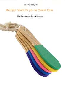 Colored Foot File, Foot Exfoliating, Wooden Handle For Grinding Foot Stones, Special For Rough Sand And Dead Skin Calluses, Household Foot Grinding Tool, Foot Repair And Exfoliating - Multicolor - View 6