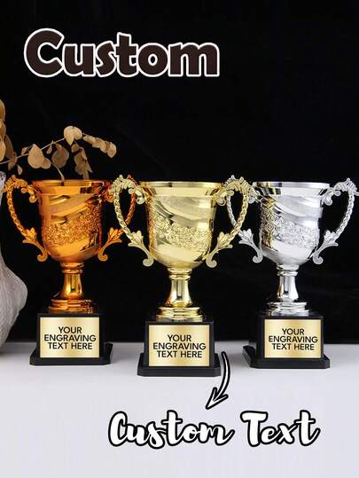 Customizable Gold Trophy - Personalized Award Medal Trophy, Gold Trophy, Sports Trophy, Sports Gift, Customized Trophy, Suitable For Awards Ceremony, Competition, Office, School And Wedding - Affordable Award Decoration
