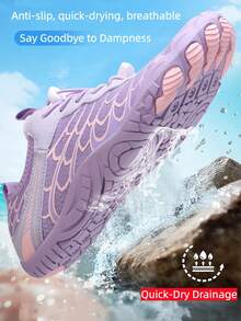 1双女士夏季新款沙滩涉水鞋水上运动速干赤脚水鞋，适合海滩度假、露营、派对、游泳、冲浪、漂流、健身、瑜伽、健身房锻炼 - 紫色 - 查看 12