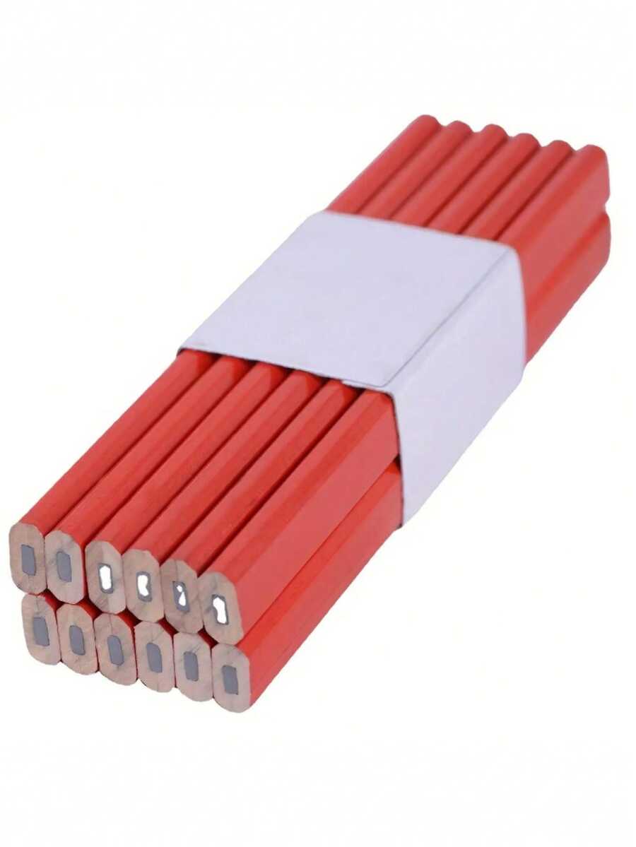 黑色扁平八角形木工铅笔，可填充笔芯的木工标记铅笔