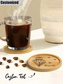 Custom Coasters Personalized Gifts For Her, Wedding Gift, Personalized Coaster Marble Wood, Engagement Gift, Housewarming Gifts, Engagement Gift, Multi-Functional, Durable, Ornamental, Reusable, Exquisite, Stylish, High-Quality - Multicolor - View 2