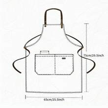 1 Piece Chef Apron Unisex Waterproof Canvas Durable For Restaurant Hotel Baking Beauty Salon Nail Art Kitchen Cooking Y55B - Gray - 查看 9