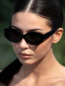 1 Pair Women's Acrylic Casual Basic Cat Eye Fashion Glasses, Suitable For Holiday Outings, Clothing Accessories And Holiday Gifts, Suitable For Summer Beach Vacations, Outdoor Activities, Travel, And Back To School Collegiate Style - Multicolor - View 9