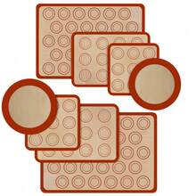 Tapete de silicone para macarons (1/2 conjunto) - Tapete antiaderente reutilizável para fazer macarons e biscoitos, fácil de limpar, compatível com formatos redondos e quadrados, essencial para confeitaria. - Multicolorido - Ver 15