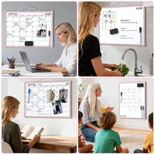 MaxGear Monthly Calendar Dry Erase Board For Wall, 16\X12\ Small Hanging Double-Sided White Board, Portable Whiteboard For Planning, Drawing, Memo, To Do List, Schoolsss, Home, Office, Pink Frame,Pink - 粉紅色的 - 查看 8