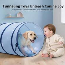 SweHouse Baby Crawl Tunnel For Toddlers 1-3, Kids Play Tunnel For Indoor Outdoor Games, Children's Activity Obstacle Course, Developmental Toy Gift For Boys Girls, Pet Training Tunnel - Blue - View 5