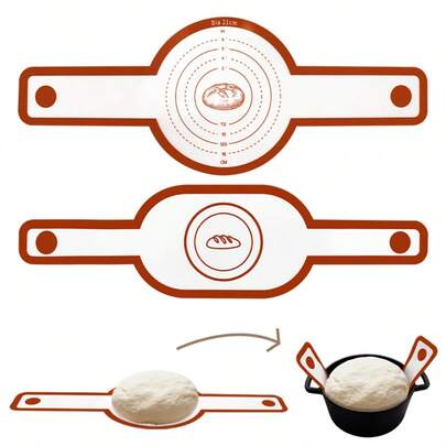 2PCS Silicone Bread Sling, Sourdough Silicone Bread Sling, Oval And Round Silicones Baking Mat Breads Pan, Sourdough Tool With Long Handles For Transferable Dough