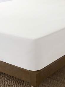 1 件纯色白色床笠、床垫保护套、床垫罩、床单、柔软透气、适合所有尺寸的床 - 单人床、双人床、特大床、大号床单、深口袋床单、最大 11.8 英寸深口袋床单、床罩、宿舍床上用品、背部学校床上用品