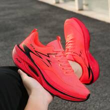 Women's Lightweight Breathable Cross-Training Fashion Sneakers - Low-Top Athletic Shoes With Thick Sole, High Elasticity, Genuine Carbon Plate, Shock Absorption, Arch Support And Non-Slip Bottom Design, Suitable For Jogging, Fitness, Hiking, Driving, Travel, Daily Casual And Outdoor Camping Sports For Men - Red - View 14