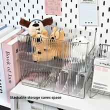 大容量亚克力化妆品收纳盒，面膜收纳盒，透明隔层收纳盒，梳妆台护肤品收纳架 - 彩色 - 查看 5