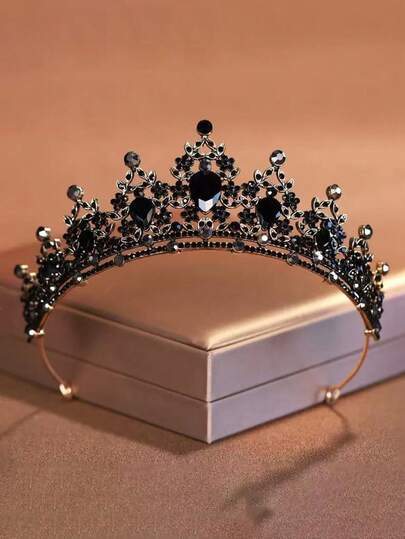1 pieza Corona elegante de aleación, adecuada para novias, mujeres, fiestas de boda, fiestas de cumpleaños de princesas, accesorios de vestuario para actuaciones