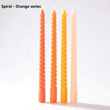 4支/套 30厘米渐变色无烟蜡烛，螺旋锥形蜡烛，长杆节日蜡烛，多种款式可选，适用于情人节、圣诞节、婚礼、生日、烛光晚餐、家居装饰，是馈赠亲朋好友的绝佳礼物。 - 彩色 - 查看 57