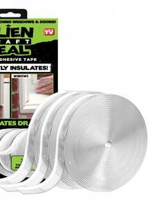 Alien Draft Seal Insulation Tape - Self-Adhesive Silicone Weather Stripping For Door & Window, Under-Door Draft Stopper, Bottom & Side Seal - Sealing New And Old Packaging Will Be Shipped Alternately. - 透明-49feet - 查看 5