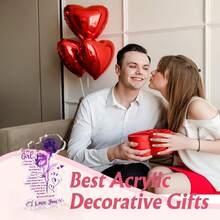 Purple Acrylic "I Love You" Best Girlfriend Gifts, Christmas, Valentine's Day, Birthday Gifts For Her - Transparent - View 6