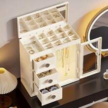 High Quality 3-Drawer Jewelry Storage Box Cabinet With Multiple Compartments, Suitable For Necklaces, Earrings, Rings - Jewelry Storage And Organizing Boxes, Necklace Display Boxes, Jewelry Boxes - Simple - View 7